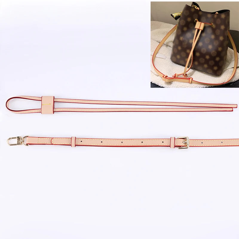 Bag Strap Drawstring Crossbody Bag Accessories Leather Belt Shoulder Straps for Bucket Bag Women Handbag Handles