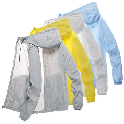 Fashion Casual Jacket Anti-scratch Windbreaker Jacket Pockets Men Ultra Thin Sun Protection Coat  Versatile