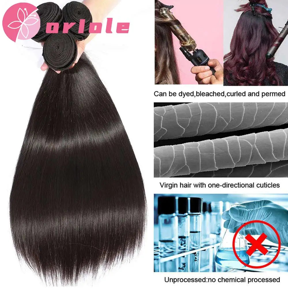 15A Peruvian Straight Hair Bundles Natural Straight Human Hair Bundles  8-30 Inch Remy Human Hair Extensions For Black Women