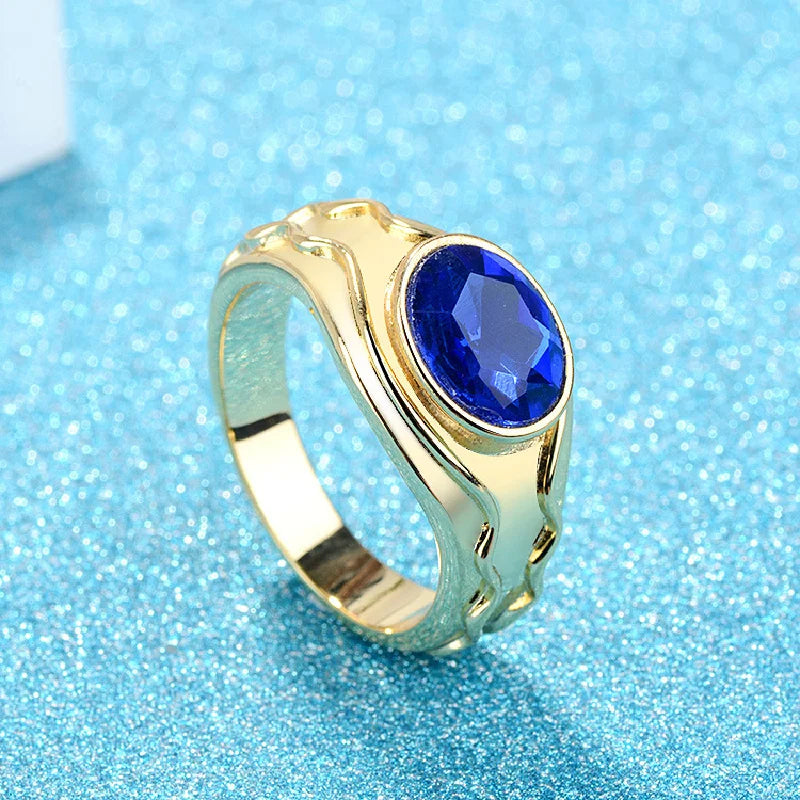 LOTR Elrond Vilya Ring of Air Blue Stone Fashion Men Jewelry Fan Gift High Quality