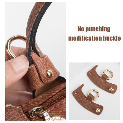 Style with Punch-free Genuine Leather Shoulder Strap