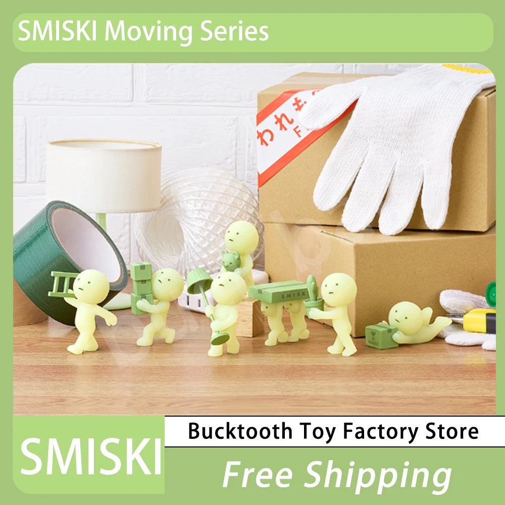 2024 SMISKI Moving Series Blind Box Mini Figure Kawaii Luminous Surprise Doll Box Model Collection Room Decoration Kid Toy Gift