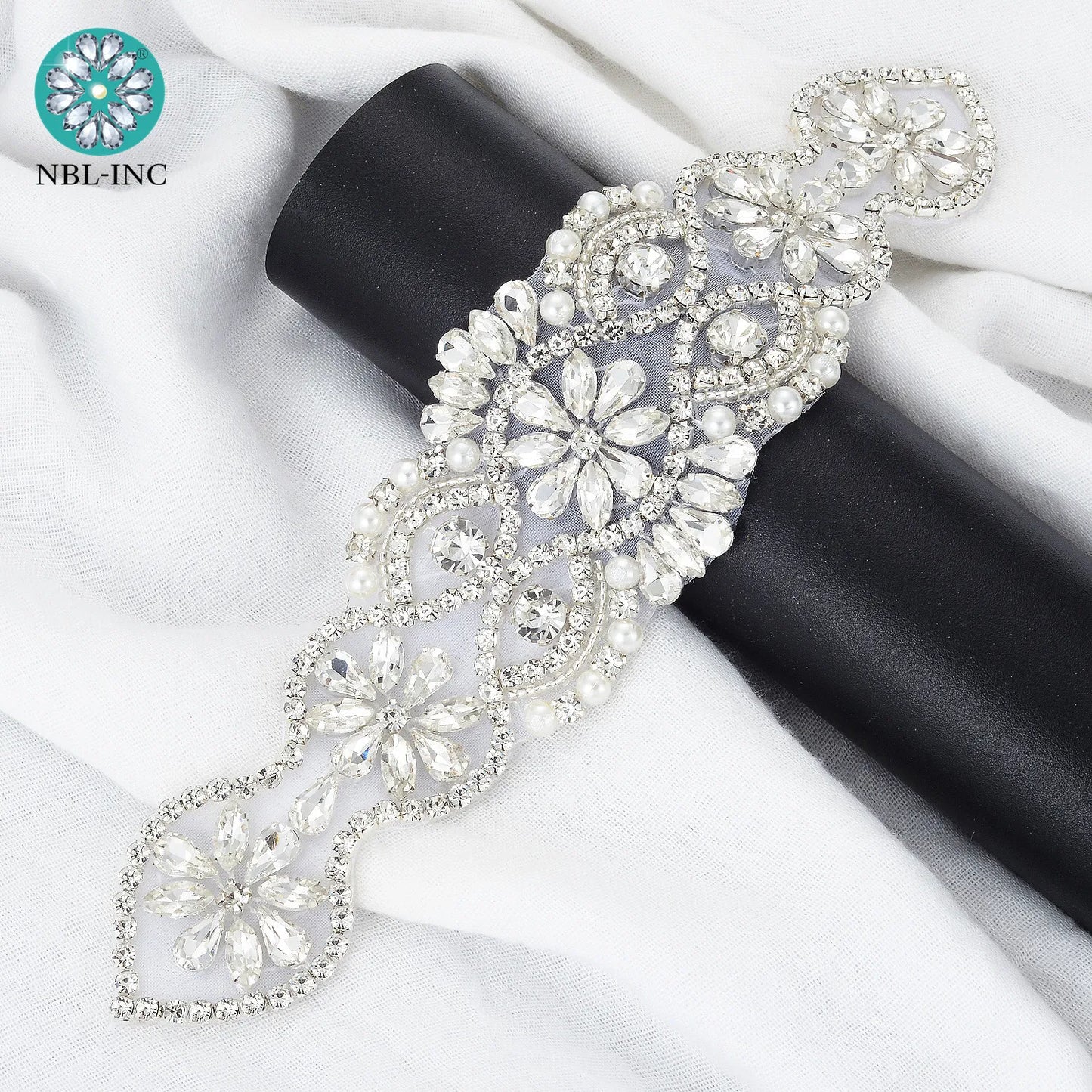 (1PC) Bridal dress belt wedding with silver crystals rhinestone applique sash belts No Ribbon for wedding dress WDD0152-WDD0403