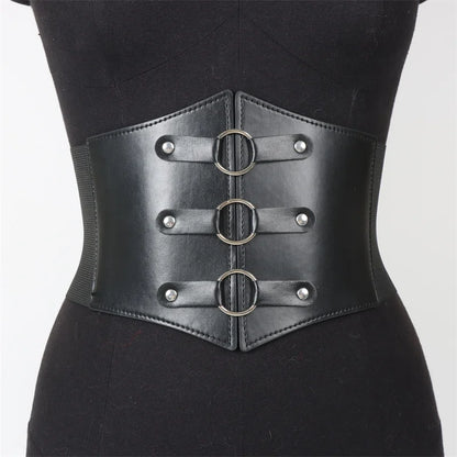 Corset Belt Bandage Super Wide Pu Leather Girdle Slimming Body Women Elastic High Waist Belts Versatile for Daily Bustier Corset