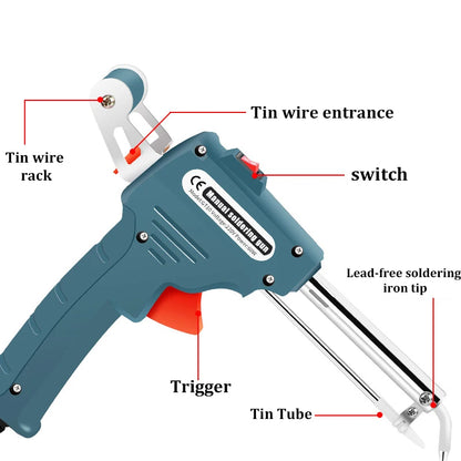 Automatically Soldering Gun 110V/220V 60W US/EU Plug Hand-Held Internal Heating Automatically Send Tin Gun Welding Repair Tools