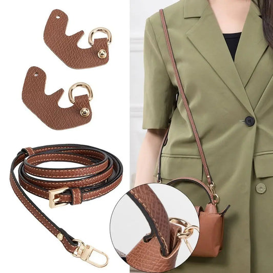 Leather Shoulder Strap Crossbody Conversion Hang Buckle Punch-free Bag Transformation Accessories for Longchamp Mini Bag Straps