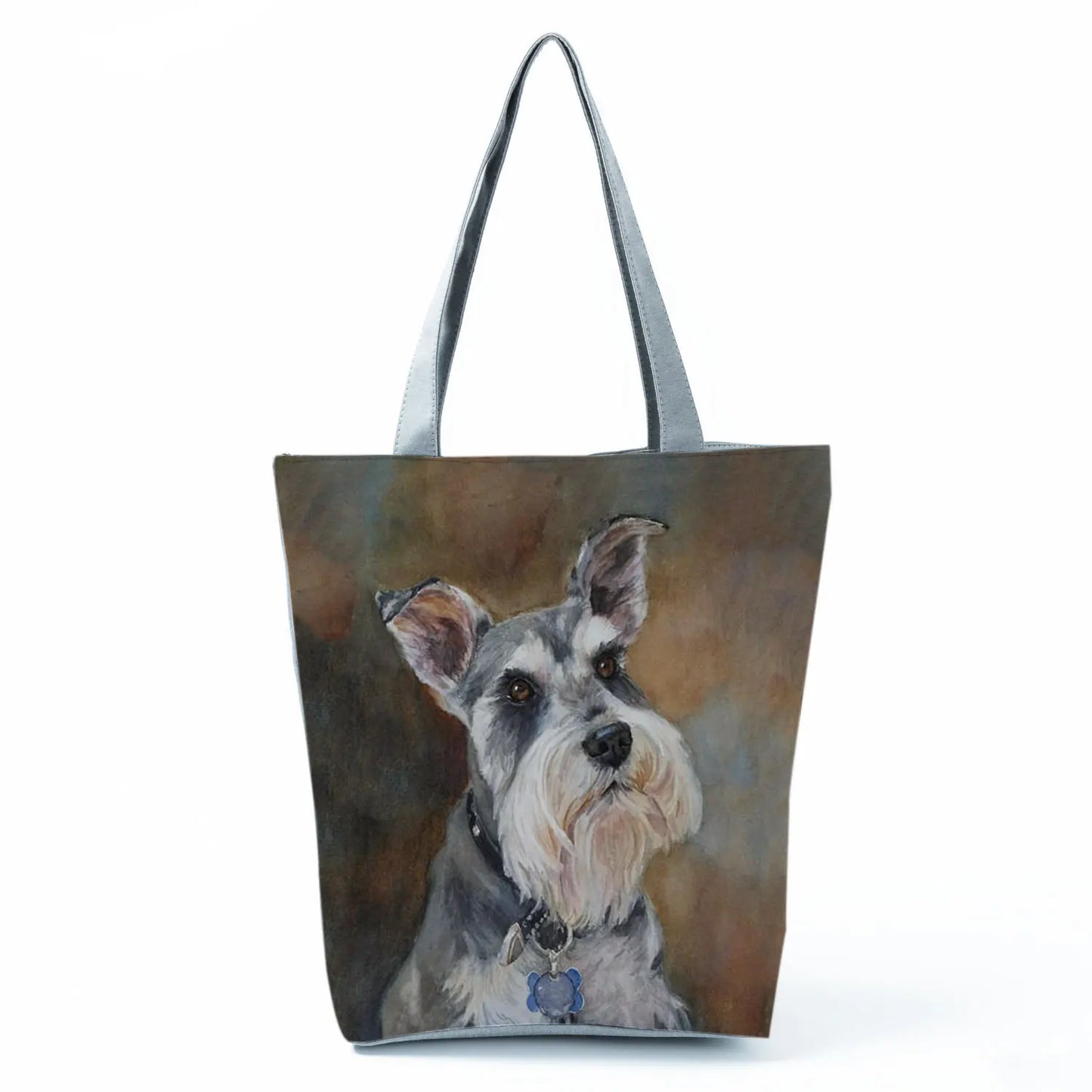 Color Painting Funny Bull Terrier Dog Print Shopping Bags Animal Tote Women School Traveling Shoulder Bag Ladies Casual Handbag