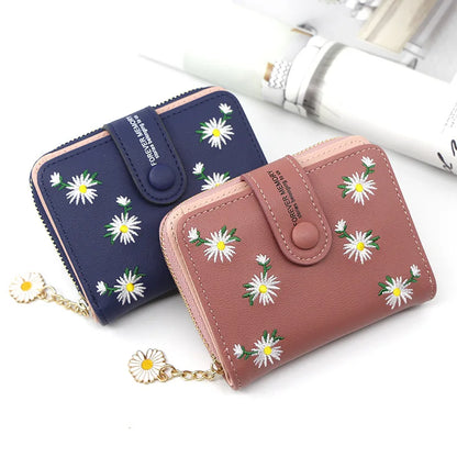 Women Wallets Small Embroidery Leather Purse Women Ladies Card Bag For Women 2021 Clutch Women Female Purse Money Clip Wallet