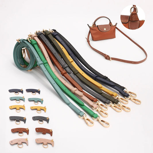 Leather Purse Straps Replacement Crossbody Adjustable Shoulder Strap For Mini Longchamp Handbag Conversion Kit Black Brown