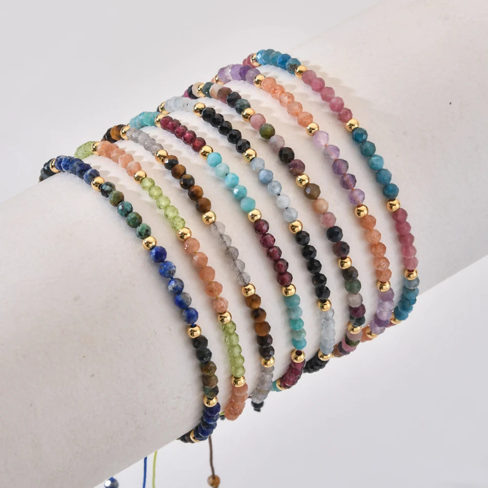 ZMZY Minimalism Boho Design Small Beads Natural Stone Bracelets Women Energy Stone Handmade Quartz Pulsera Jewelry