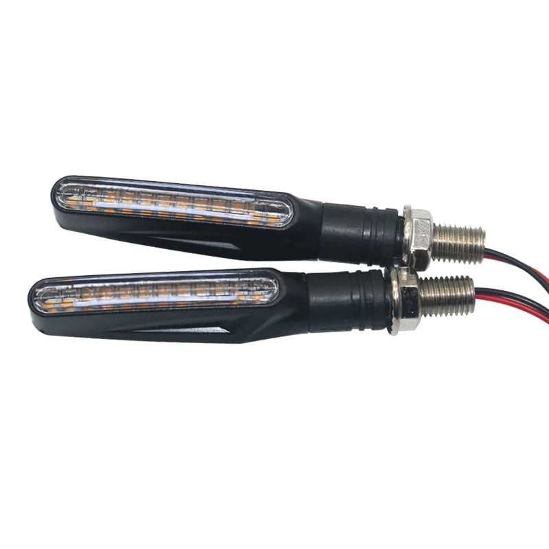 2/1PCS LED Motorcycle Turn Signals Light 12 SMD Tail Flasher Flowing Water Blinker IP68 Bendable Motorcycle Flashing Lights