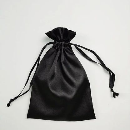 Custom Satin Extensions Hair Bags Ribbon Drawstring Luxry Goods Silk Packaging Pouches Makeup Case Shoes Cloth Wigs Storage Bag