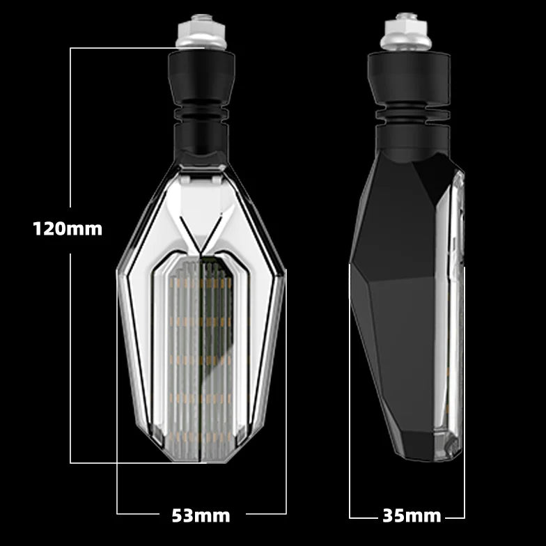 Motoled 2 Pcs Universal LED Motorcycle Turn Signals Lights Bulbs Flasher IPX6 Blinker Amber Signals Daytime Moto Indicator Lamp