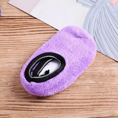 1 Pair Winter Floor Socks Non-slip Rough Sole Thicken Padded Washable Keep Warm Low Tube Contrast Color Women Socks Home Wear So