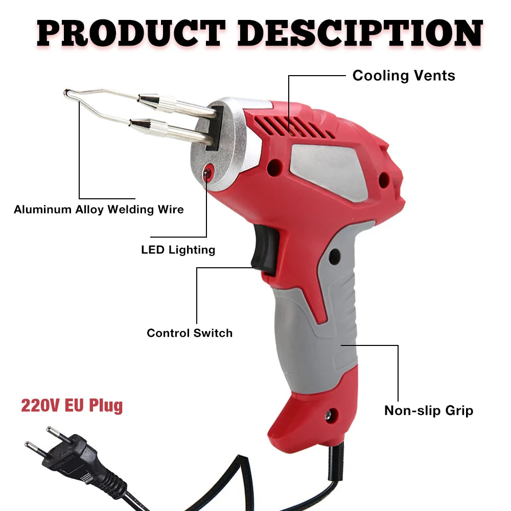 180W Soldering Iron 220V EU Industrial Grade Rapid Heat Welding Tool, Professional Soldering Gun, Home Electric Welding Machine