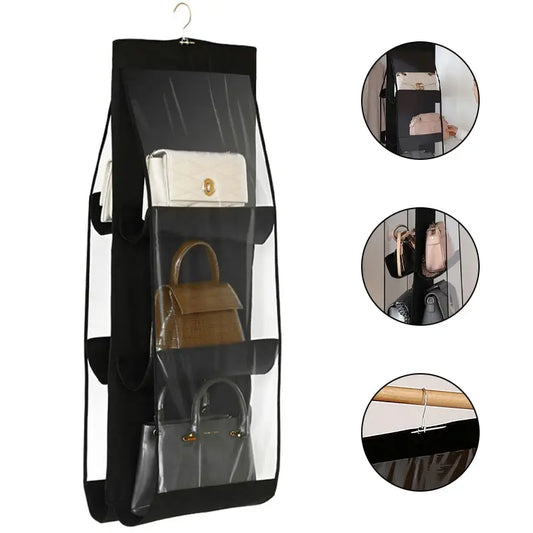 Sac à main noir pliable Oxford grill, sac de rangement pour Cisco familial, chambre à coucher, 6 poches