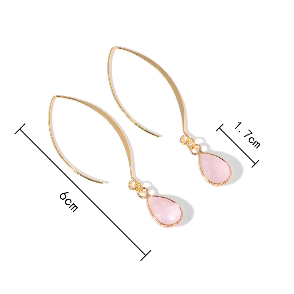 Fashion Teardrop Drop Earrings for Women Crystal Waterdrop Dangle Long Ear Hook Earring Simple Trendy Jewelry Female Temperament