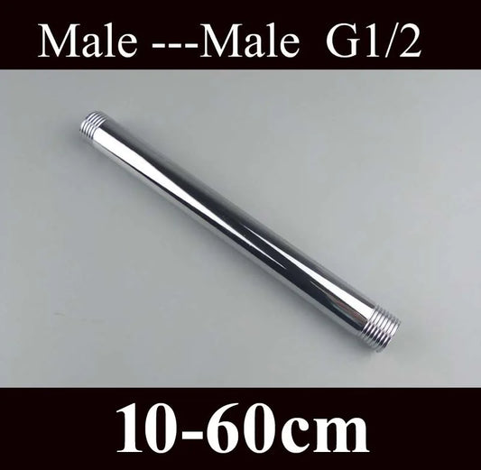 10/15/20/25/30/40/50/60cm stainless steel shower extension rod double male thread G1/2