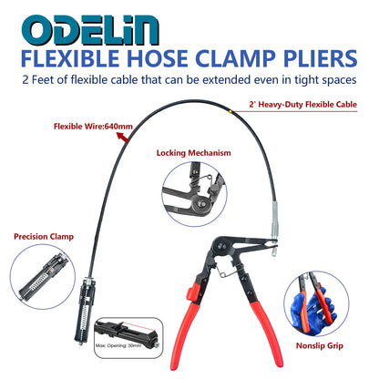 9 PC Hose Clamp Pliers Set Flexible Cable Ring Plier Mechanic Tool