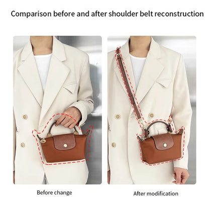 2024 Bag Strap For Longchamp Mini Shoulder Strap Dumpling Crossbody Bag Perforated Conversion Accessories Punch-free Bag Strap