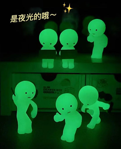 Smiski Work Series Blind Mystery Box Noctilucent Green Doll Action Figures Cartoon Desktop Decoration Model Doll Toy