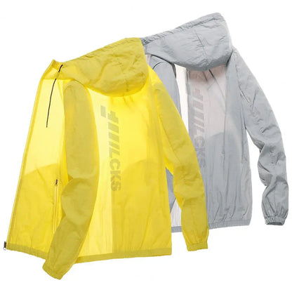 Fashion Casual Jacket Anti-scratch Windbreaker Jacket Pockets Men Ultra Thin Sun Protection Coat  Versatile