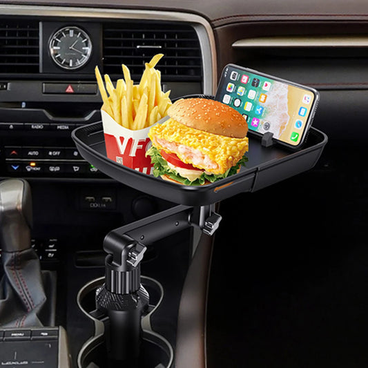 Car Cup Tray Universal 360 Degree Rotation Food Car Tray Table Phone Slot Car Food Table Organized Adjustable Car Tray Holder