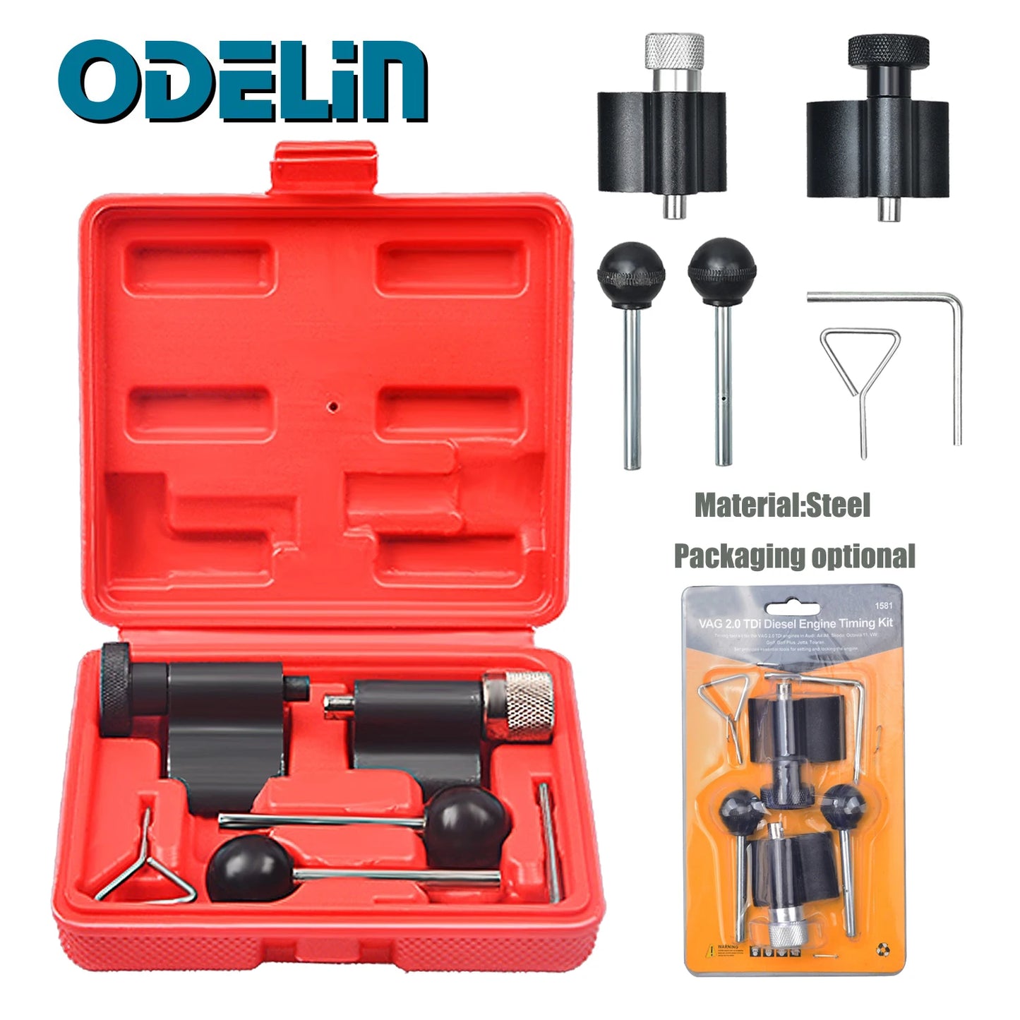 Auto Diesel Engine Crankshaft Timing Tools Kit for VW Audi Skoda 1.2 1.4 1.9 2.0 TDI PD