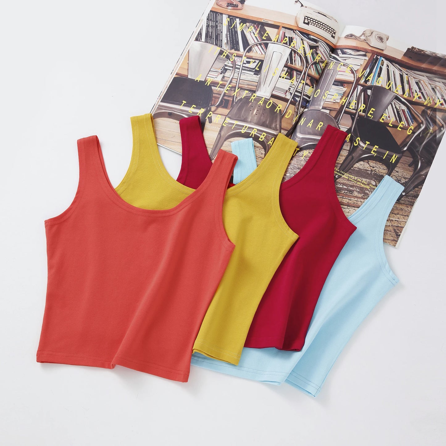 2024 Fashion Sexy Women Candy Colour Tanks Tops Short 100% Cotton Casual Camisole Tube Top Female Sleeveless Cropped Vest 2XL