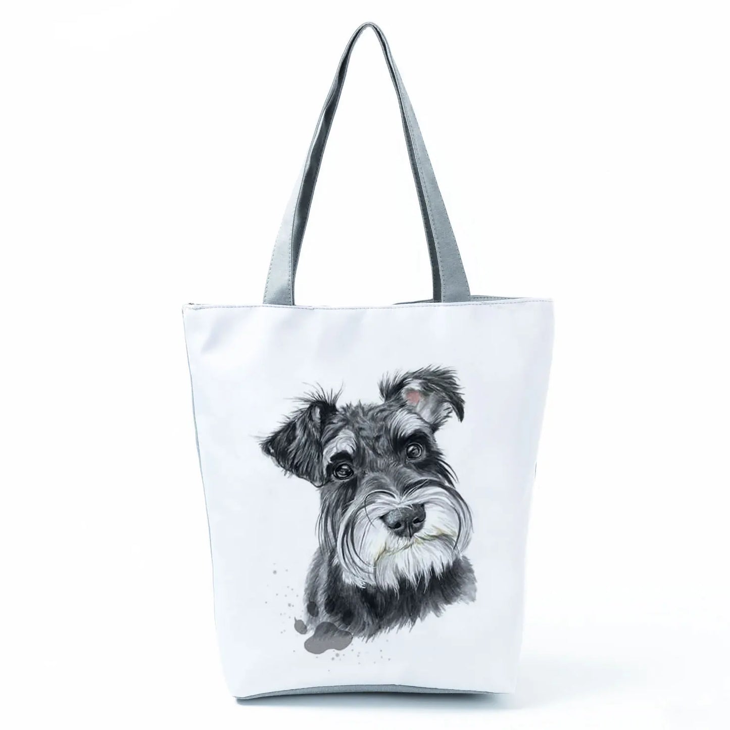 Color Painting Funny Bull Terrier Dog Print Shopping Bags Animal Tote Women School Traveling Shoulder Bag Ladies Casual Handbag