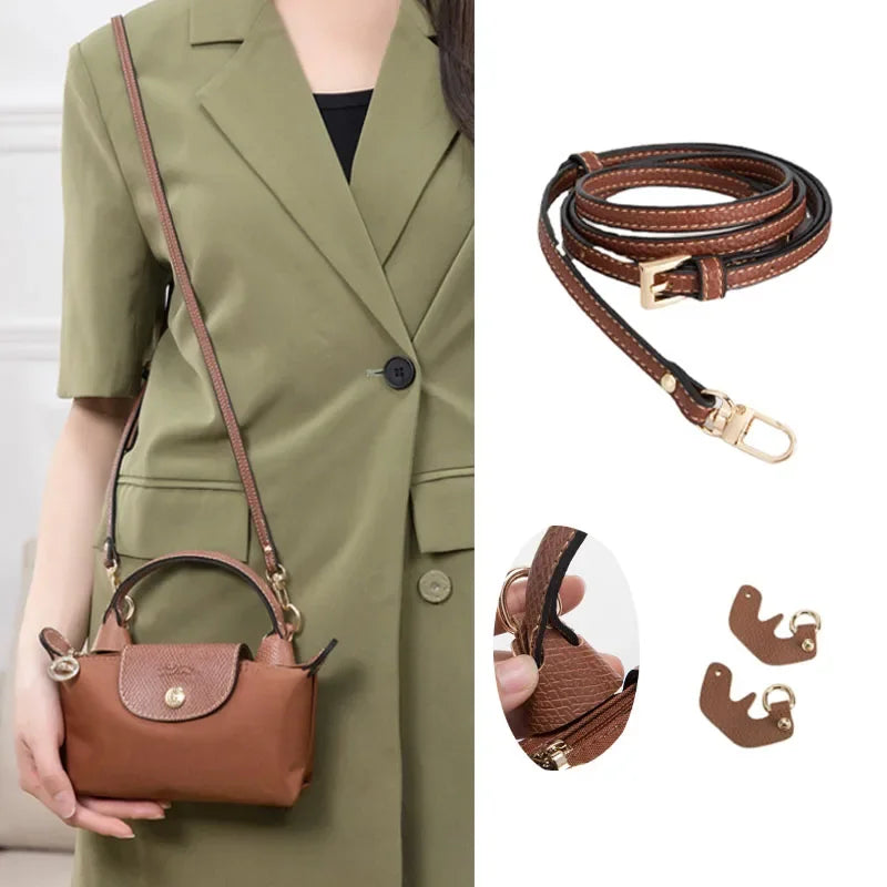 leather crossbody bag small Bag Straps Set For Long champ Leather Accessories Diy Mini Transformation Punch Free Shoulder Crossbody Conversion 109-129cm