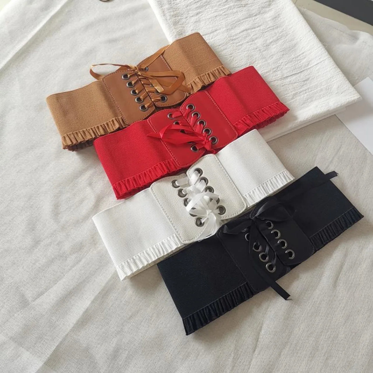 Women Wide Corset Belt Waistband Female Elastic High Waist Bandages Girdle Belts for Coat Dress Shirt Feminin Ceinture Corsets