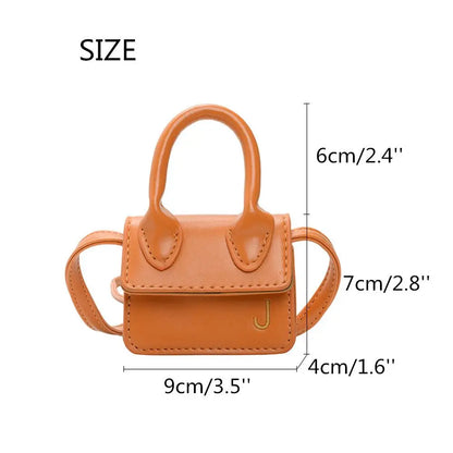 Kids Mini PU Leather Crossbody Bag Fashion Cute Little Girl Small Coin Pouch Purses Handbags Casual Toddler Purse Tote