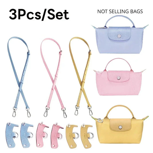 3Pcs/Set Bag Strap For Longchamp Mini Bag 2023 New Color For Mini Bag Transformation Messenger Backpack Strap