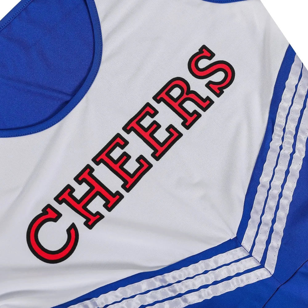 Sleeveless Cheerleader Short Skirt 2 PCS Set Girls Kids Party Holiday Cute Dress Homecoming Season Sport Performance Uniform Pom