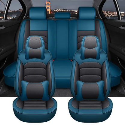 Full Set Universal Leather Car Seat Covers For Mitsubishi L200 ASX Alfa Romeo Stelvio Ssangyong Korando Audi A6 C8 A5 Sportback