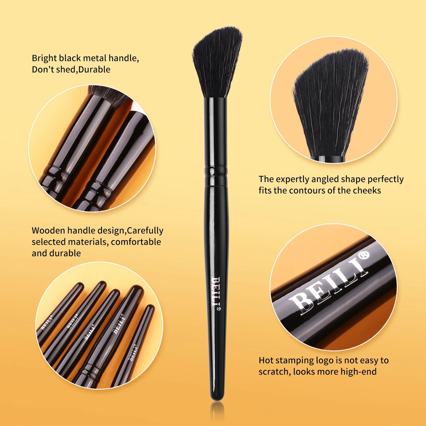 BEILI Makeup Brushes Set 3-24pcs Professional Foundation Big Powder Eyeshadow Contour Brush Synthetic Hair Make Up Tools