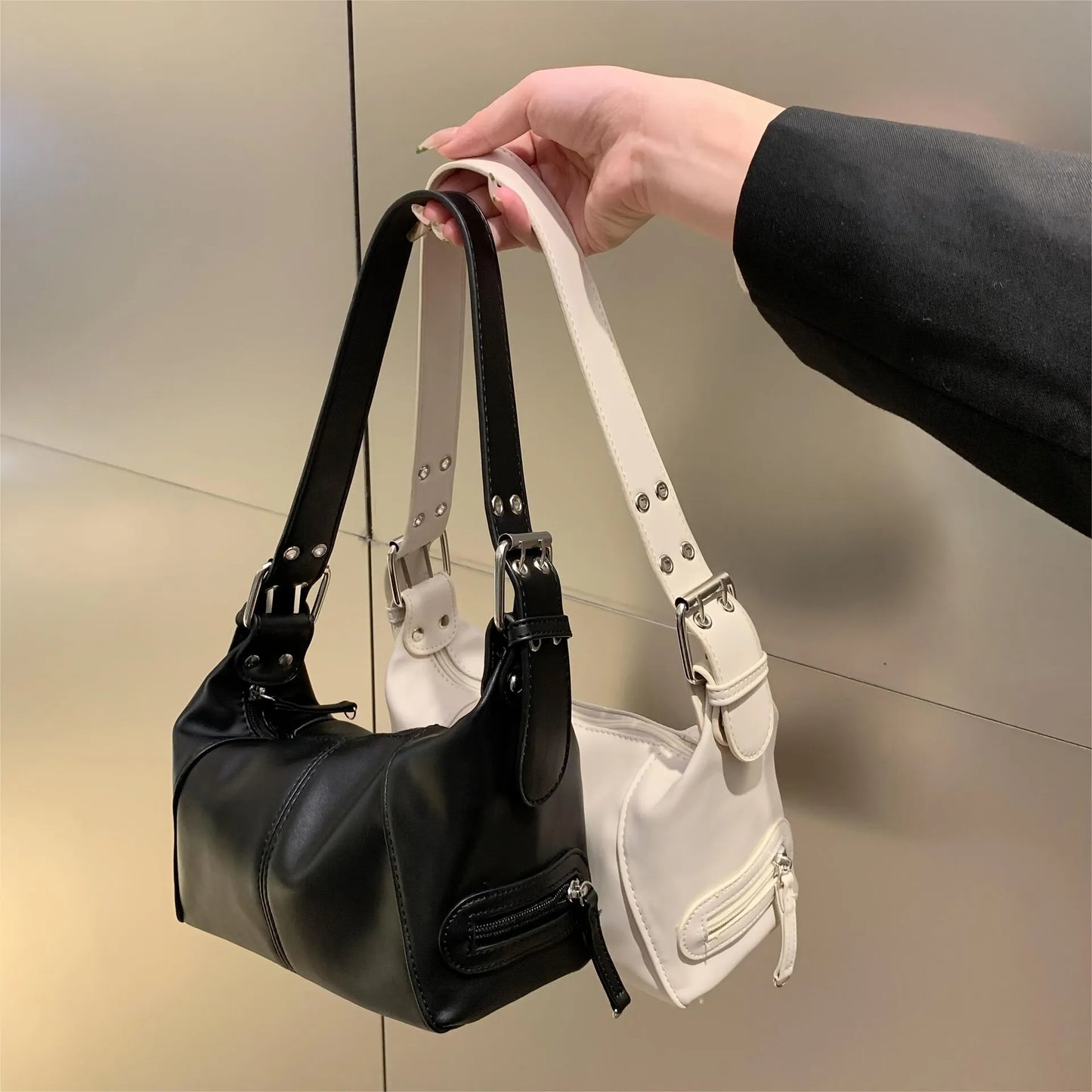 luxury bag Style Shoulder Bag For Women Trendy Motorcycle Handbag Minimalist Shoulder Purse For Girls Street Wear