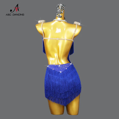 2024 Latin Dance Dress Sexy Women Competition Prom Costume Ball Practice Wear Tassel Clothes Girl Party Dancewear Cocktail Skirt