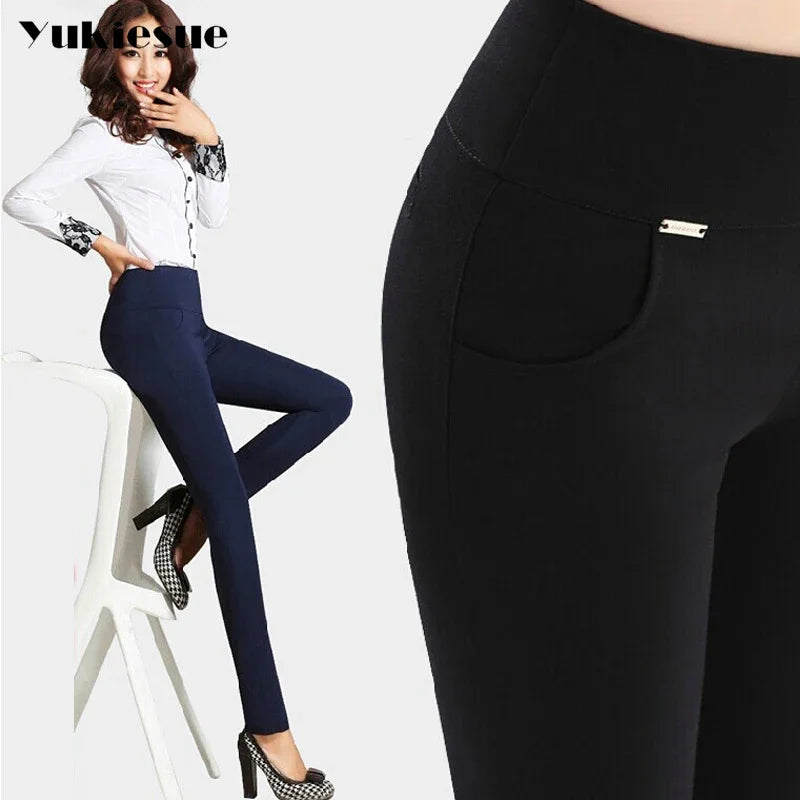 High quality pencil pants capris women 2022 summer style high waist elastic skinny pants female trousers woman pantalon femme