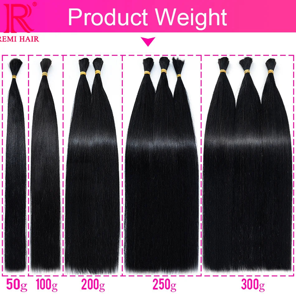 Remy 100% Human Braiding Hair Bulk No Weft Natural Straight Hair Bundles Hair Weaving Hair Extensions Indian Hair Original