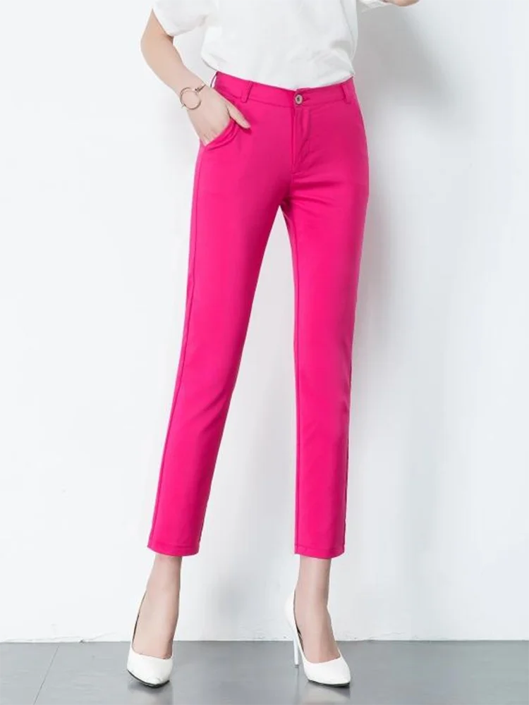 New Women's Casual OL Office Pencil Pants Cute 16 Color Slim Formal Pantalones Fashion Ankle-length Trousers Leggings Spodnie