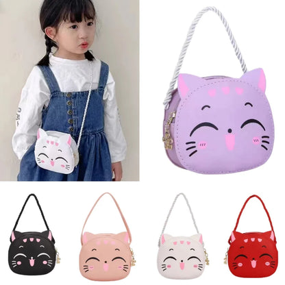 Cartoon Kids Bag Fashion Cute Cat Crossbody Bag Coin Wallet Lovely Hand Bags for Boys and Girls Mini Shoulder Bags