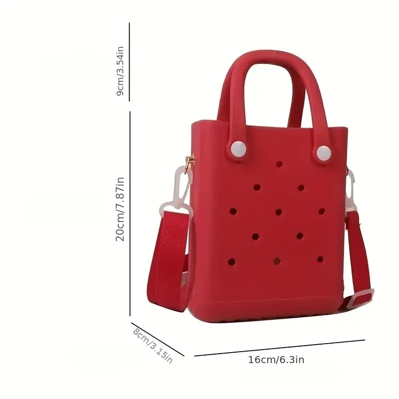 New Mini Rubber Summer Beach Bag Eva Hole Travel Tote Bag Crossbody Bags Fashion Storage Handbag Woman Waterproof Outdoor Sport