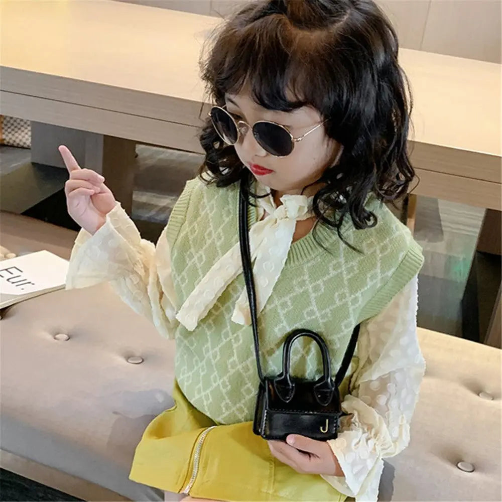 Kids Mini PU Leather Crossbody Bag Fashion Cute Little Girl Small Coin Pouch Purses Handbags Casual Toddler Purse Tote