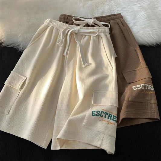 MEXZT Cargo Shorts Women Summer Streetwear Wide Leg Straight Shorts Bf Loose Casual Drawstring Five-Point Sports Short Pants