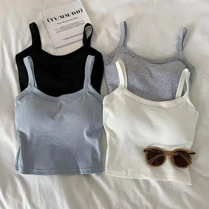 Crop Top Women Sexy Sleeveless Tops Fashion Female Underwear Lady's Camisole Girl Basic T-shirt Vest Lingerie Bras Tube Tops Hot