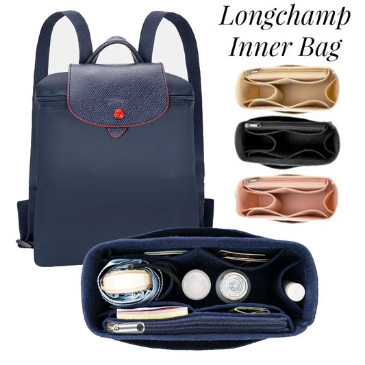 handbags accessories Soft Pouch Organizer Felt Insert Bag Inner Bag Handbag Insert Bag Purse LinerFor Longchamp Le Pliage Backpack Bag