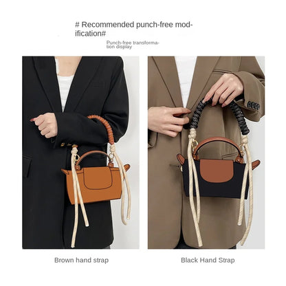 Bag Strap For longchamp Mini Bag Woven Strap Bag Transformation Bag Accessories short strap