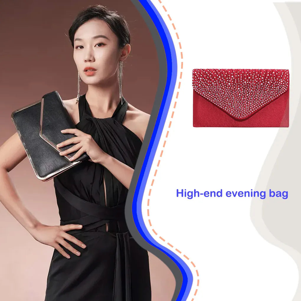 Evening Bag Fashionable Envelope Large-Capacity Girl Handbag Glitter Clutch Bags Wedding Party Prom Bridal Celebration